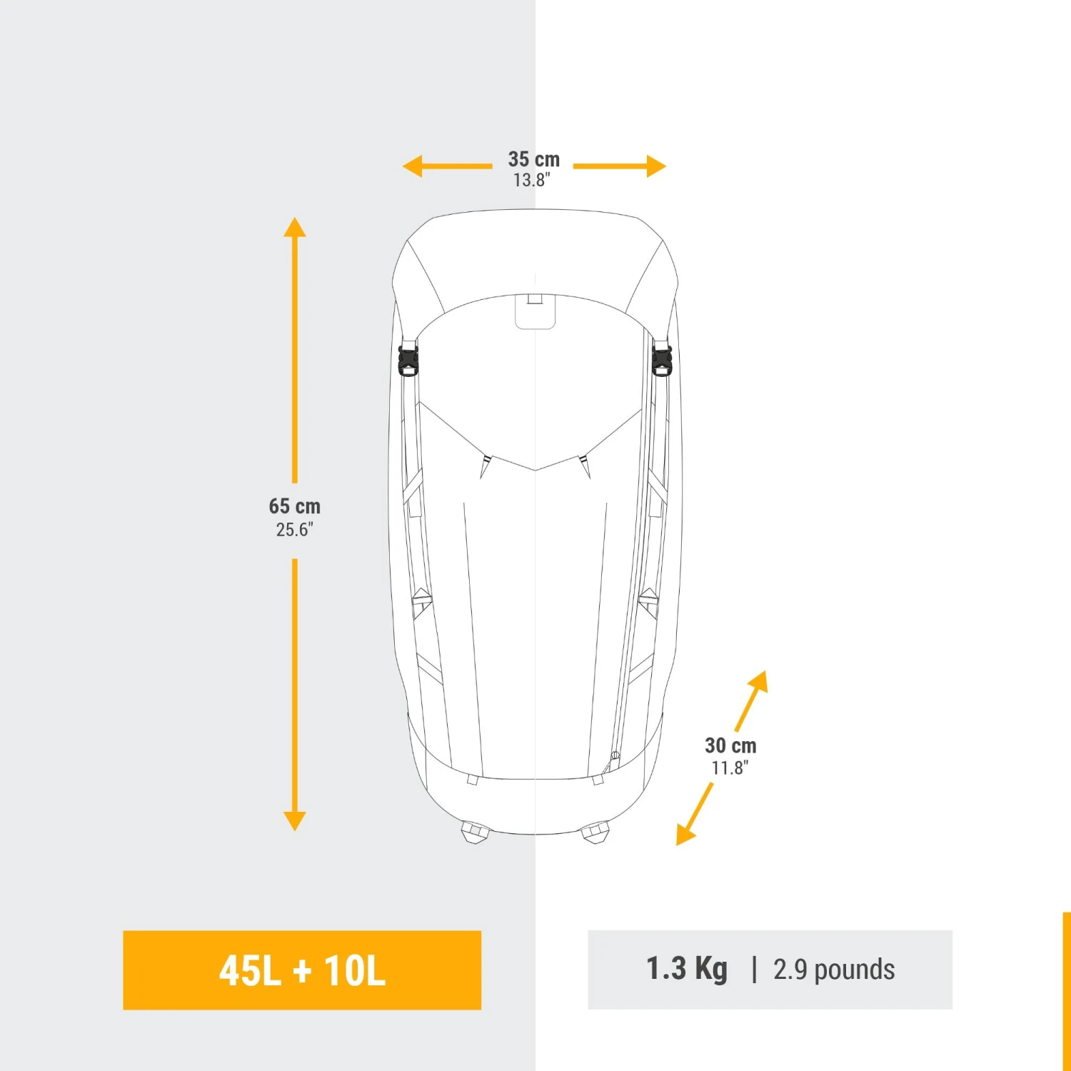 Women’s Ultralight Trekking Backpack 45+10 L 5 Women’s Ultralight Trekking Backpack 45+10 L - Image 3